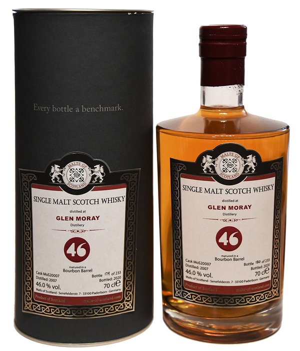 Glen Moray 2007-2020, Single Malt Scotch Whisky (Malts of Scotland)